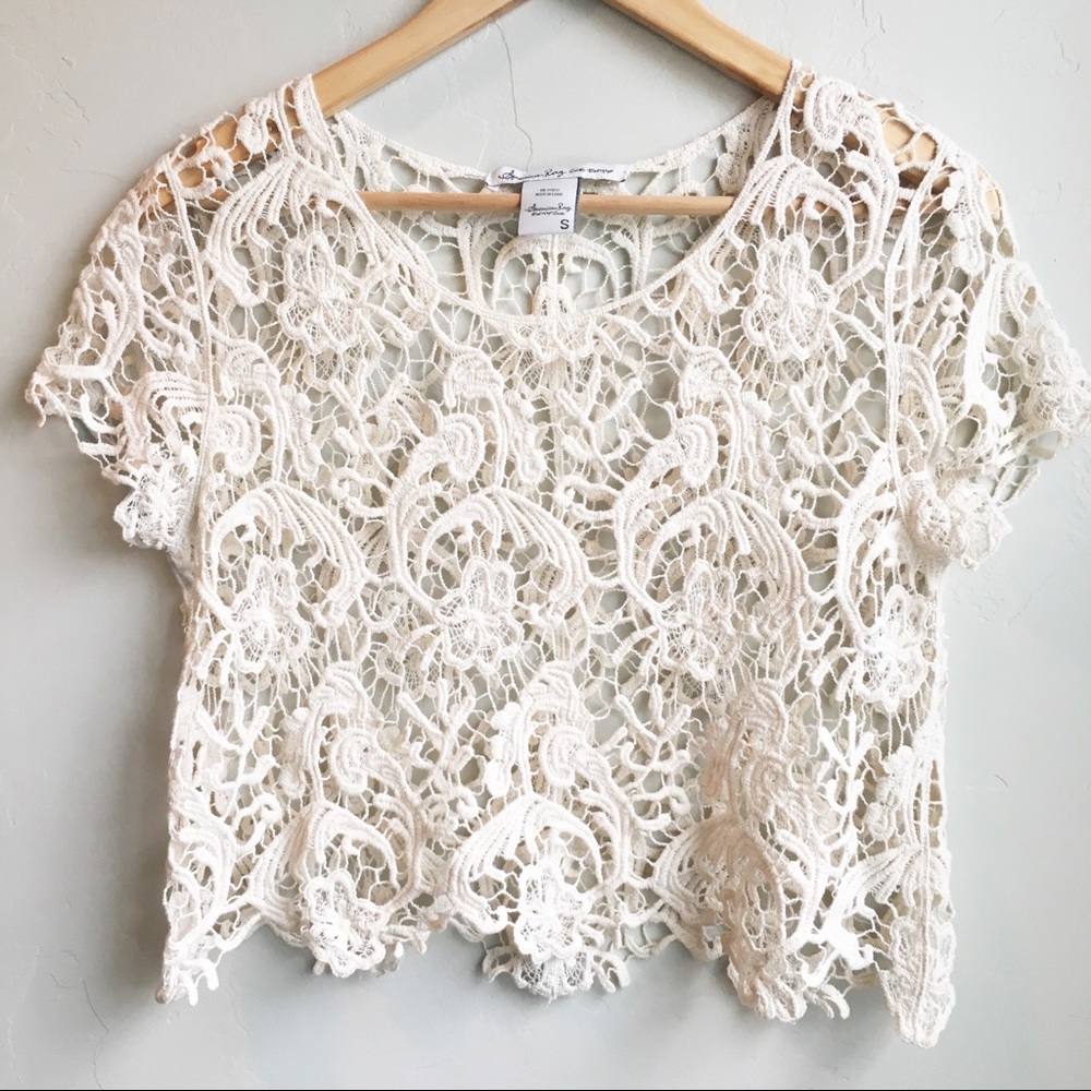 American Rag Crochet Lace Top